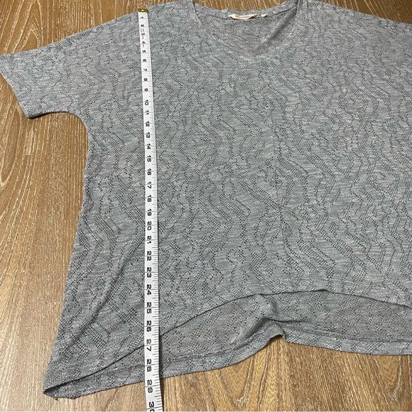 Soft Surroundings Open Knit Short Sleeve Oversized Sweater Womens XL Tunic Gray - Picture 10 of 10